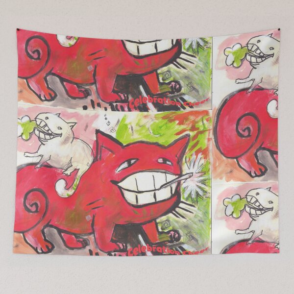 Item preview, Cats Celebration Cheer (Painting by ACCI)  designed and sold by VanyssaGraphics.