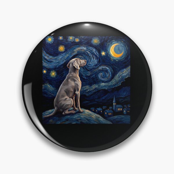 Item preview, Weimaraner Starry Night Van Gogh Art Dog Lover designed and sold by TerryConnells.
