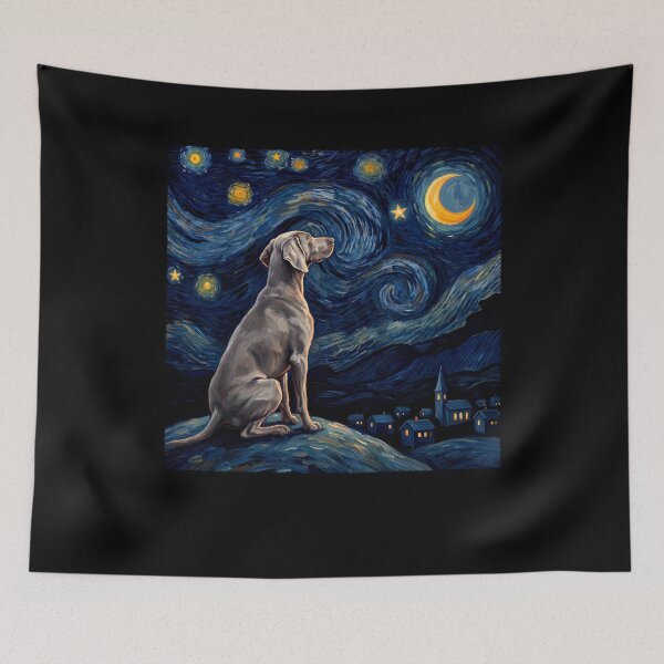 Item preview, Weimaraner Starry Night Van Gogh Art Dog Lover designed and sold by TerryConnells.