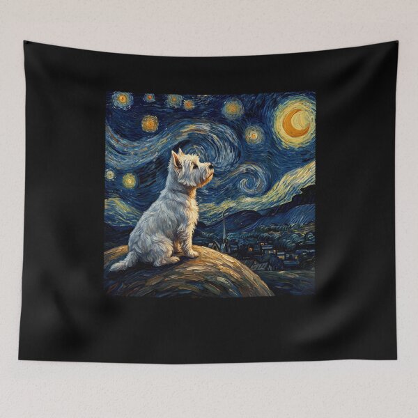 Item preview, West Highland White Terrier Starry Night Van Gogh Art Dog Lover designed and sold by TerryConnells.