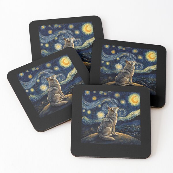 Item preview, Wolf Starry Night Van Gogh Art Lover designed and sold by TerryConnells.