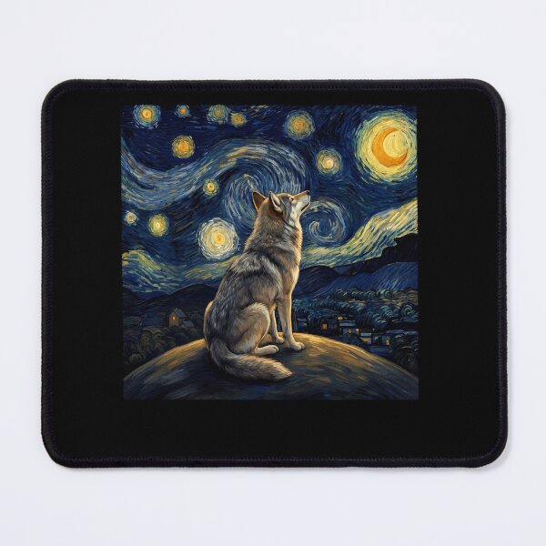 Item preview, Wolf Starry Night Van Gogh Art Lover designed and sold by TerryConnells.