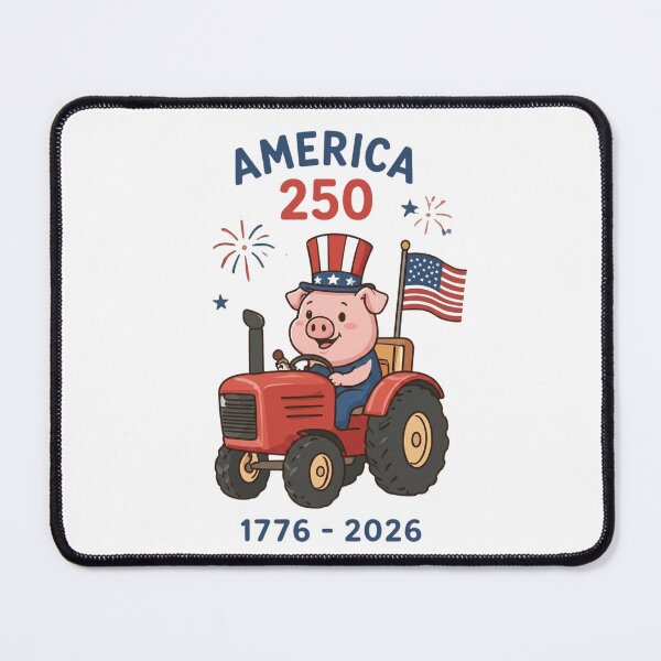 Item preview, America 250 Patriotic Pig on Tractor Art - Funny USA 1776-2026 Semiquincentennial Celebration Design designed and sold by Picasfarmer.