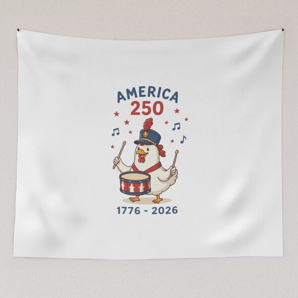 Item preview, America 250 Drummer Chicken Art - Funny Patriotic USA 1776-2026 Semiquincentennial Celebration Design designed and sold by Picasfarmer.