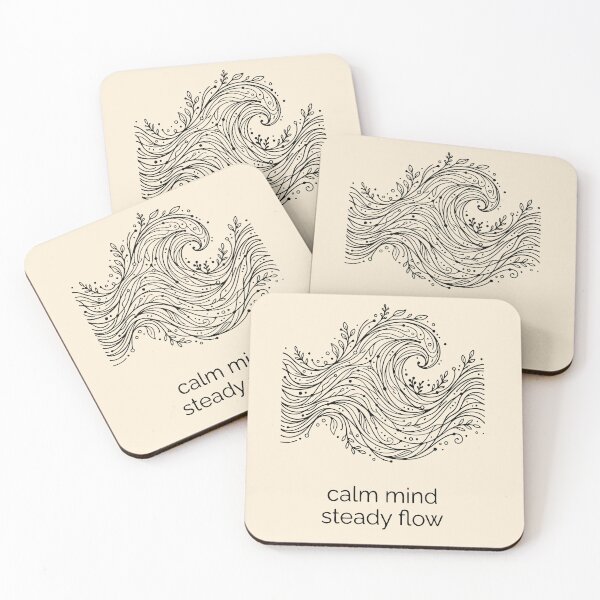 Item preview, Calm Mind Steady Flow Minimalist Zen Quote Design designed and sold by Dantin.
