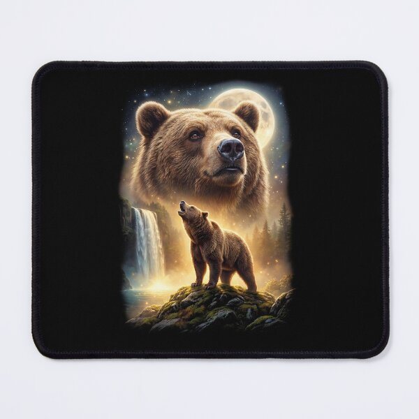 Item preview, Bear Howling Moon Art Animal Lover designed and sold by DoodleTortle.