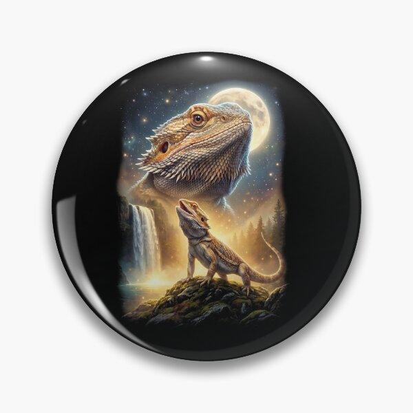 Item preview, Bearded Dragon Howling Moon Art Animal Lover designed and sold by DoodleTortle.