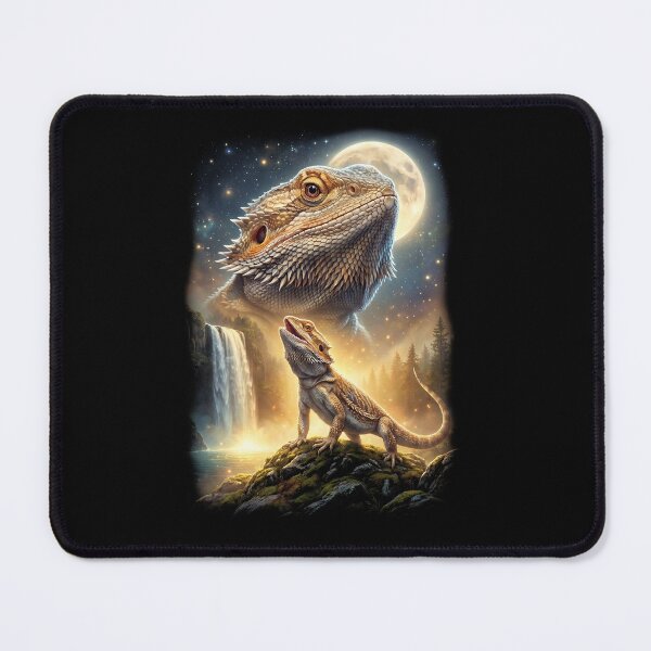 Item preview, Bearded Dragon Howling Moon Art Animal Lover designed and sold by DoodleTortle.