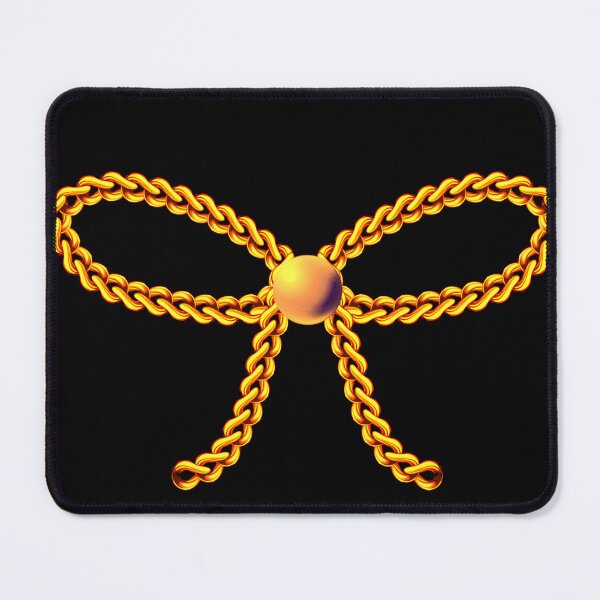 Item preview, Golden Chain Bow | Luxury Gold Ribbon Bow Aesthetic | Elegant Black & Gold Minimal Design designed and sold by RiyanaStudio.