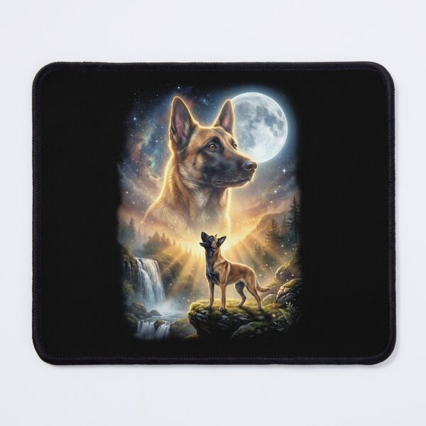 Item preview, Belgian Malinois Howling Moon Art Dog Lover designed and sold by DoodleTortle.