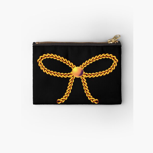 Item preview, Golden Chain Bow | Luxury Gold Ribbon Bow Aesthetic | Elegant Black & Gold Minimal Design designed and sold by RiyanaStudio.