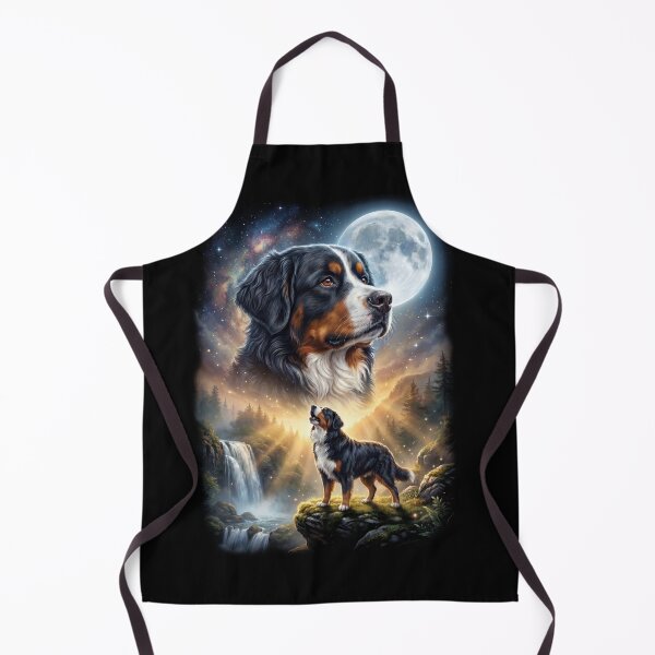 Item preview, Bernese Mountain Dog Howling Moon Art Dog Lover designed and sold by DoodleTortle.