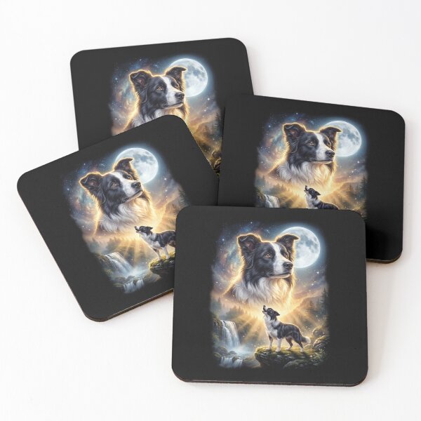 Item preview, Border Collie Howling Moon Art Dog Lover designed and sold by DoodleTortle.