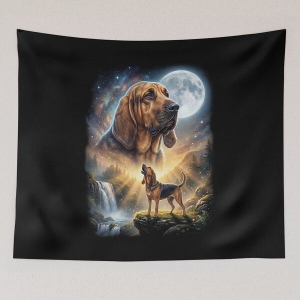Item preview, Bloodhound Howling Moon Art Dog Lover designed and sold by DoodleTortle.