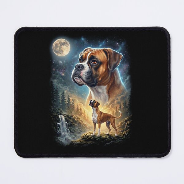 Item preview, Boxer Dog Howling Moon Art Dog Lover designed and sold by DoodleTortle.