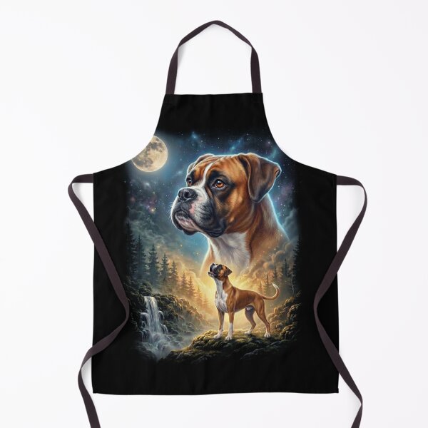 Item preview, Boxer Dog Howling Moon Art Dog Lover designed and sold by DoodleTortle.