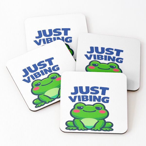 Item preview, Just Vibing Frog Cute Funny Animal Meme Relaxed Frog Cartoon designed and sold by Lovestickerco.
