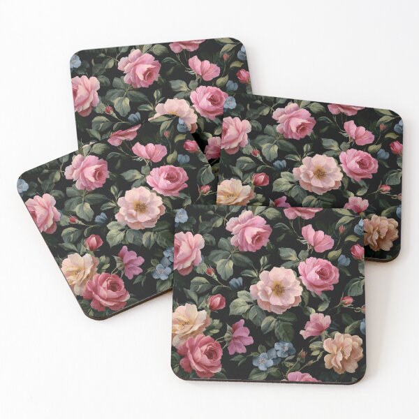 Item preview, Midnight Flowers Pattern Vintage Watercolor Romantic Roses designed and sold by GrinGalore.