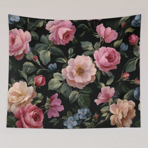 Item preview, Midnight Flowers Pattern Vintage Watercolor Romantic Roses designed and sold by GrinGalore.