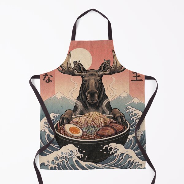 Item preview, Funny Moose Japanese Ramen Noodles Vintage Kanagawa Wave designed and sold by FurryHavenPH.