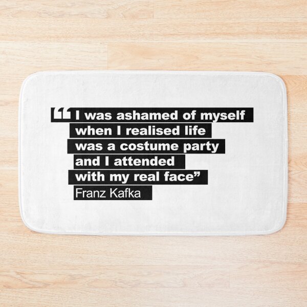 Item preview, Franz Kakfa quote I realised life was a costume party and I attended with my real face retro 80s style black and whiteHD ONLINE STORE designed and sold by bard-art.