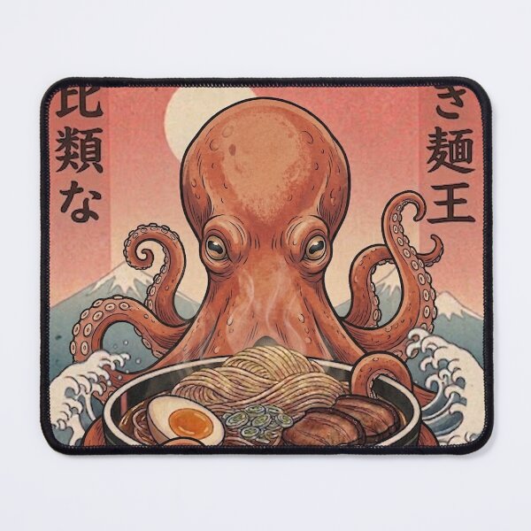 Item preview, Funny Octopus Japanese Ramen Noodles Vintage Kanagawa Wave designed and sold by FurryHavenPH.