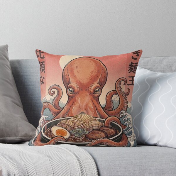 Item preview, Funny Octopus Japanese Ramen Noodles Vintage Kanagawa Wave designed and sold by FurryHavenPH.