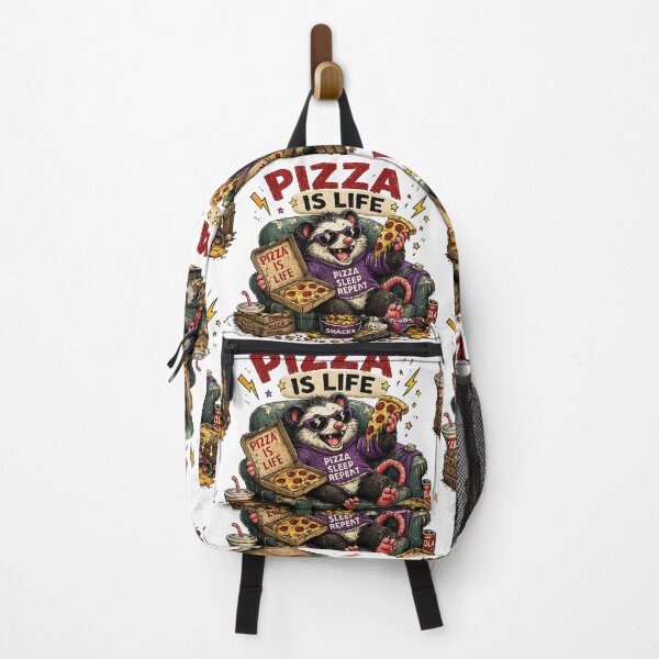 Item preview, Pizza Is Life Opossum – Funny Lazy Food Lover Design designed and sold by Clothes With Smiling Animals Walt Gral.