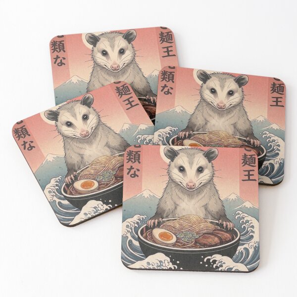 Item preview, Funny Opossum Japanese Ramen Noodles Vintage Kanagawa Wave designed and sold by FurryHavenPH.