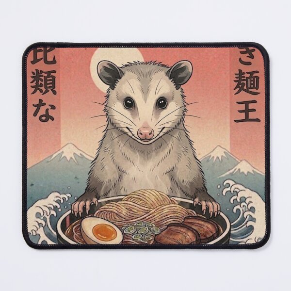 Item preview, Funny Opossum Japanese Ramen Noodles Vintage Kanagawa Wave designed and sold by FurryHavenPH.