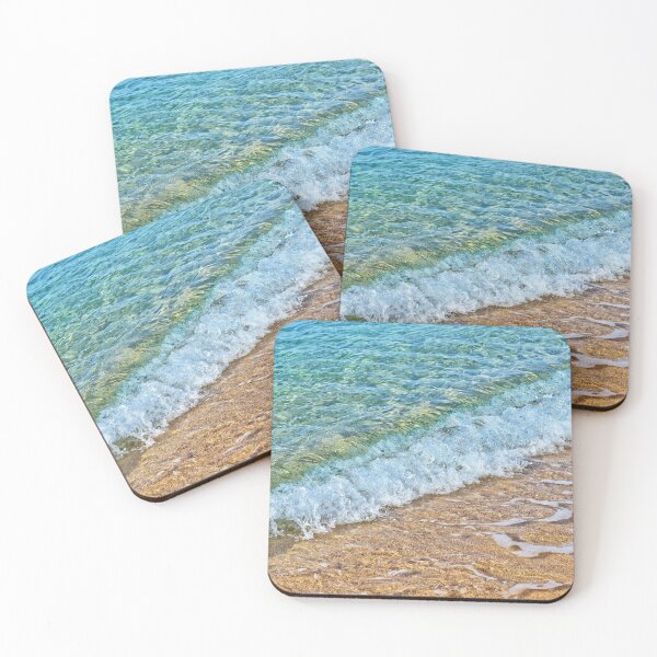 Item preview, Beautiful azure sea waves on sandy beach designed and sold by AsahiNoAme.