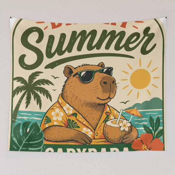 Item preview, Bright summer vibes with capybara chill designed and sold by burhon.