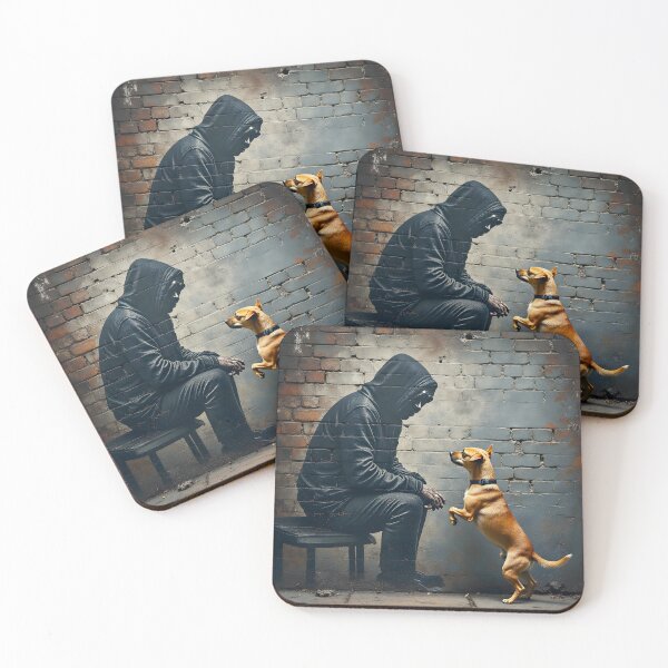 Item preview,  Silent Connection – Street Art Silhouette & Dog designed and sold by Huskyyy Designs.