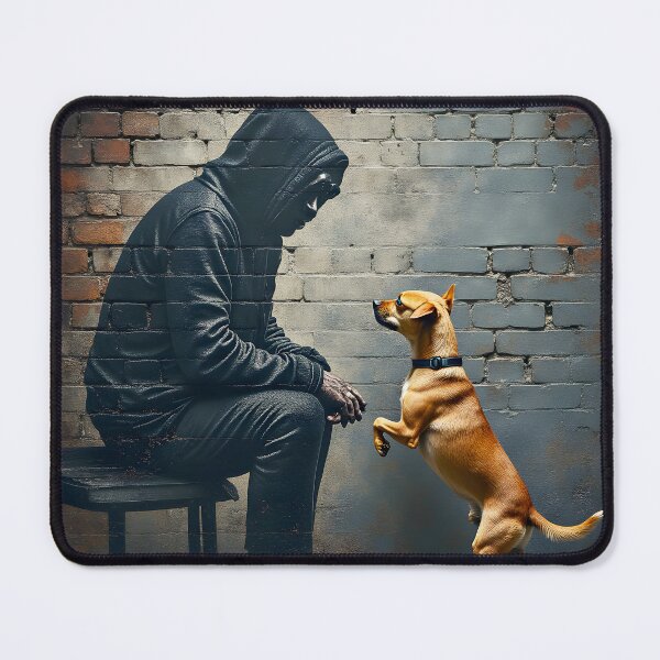 Item preview, Silent Connection – Street Art Silhouette & Dog designed and sold by Huskyyy Designs.