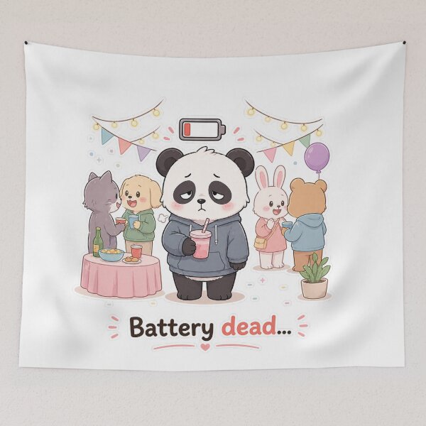 Item preview, Panda Social Battery Dead Introvert Mood Moment designed and sold by Sadia  Jannat.