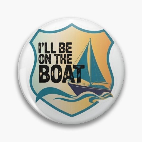 Item preview, I’ll Be On The Boat Vintage Sailing Boating Shield T-Shirt designed and sold by MerchlyMike.