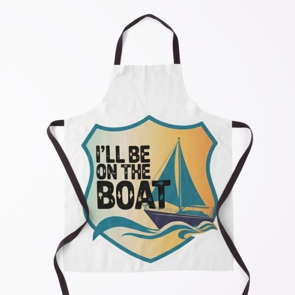 Item preview, I’ll Be On The Boat Vintage Sailing Boating Shield T-Shirt designed and sold by MerchlyMike.