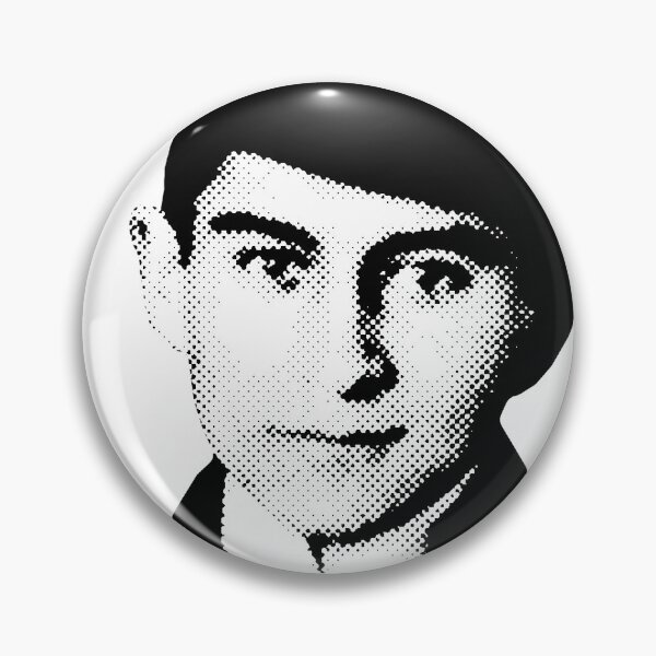 Item preview, Franz Kakfa portrait halftone pattern retro 80s style black and white HD ONLINE STORE designed and sold by bard-art.