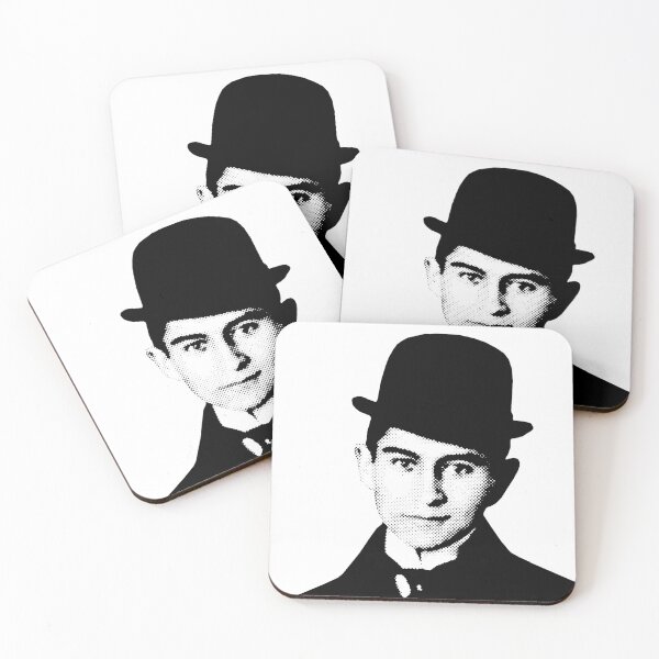 Item preview, Franz Kakfa portrait halftone pattern retro 80s style black and white HD ONLINE STORE designed and sold by bard-art.