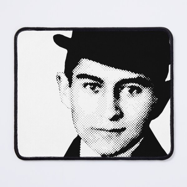 Item preview, Franz Kakfa portrait halftone pattern retro 80s style black and white HD ONLINE STORE designed and sold by bard-art.