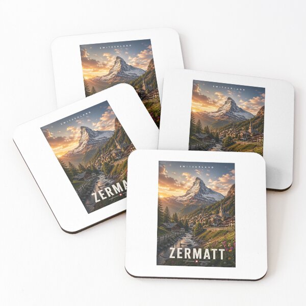 Item preview, Zermatt Switzerland Matterhorn Poster – Alpine Mountain Sunset Landscape Travel Wall Art designed and sold by MyTutina.