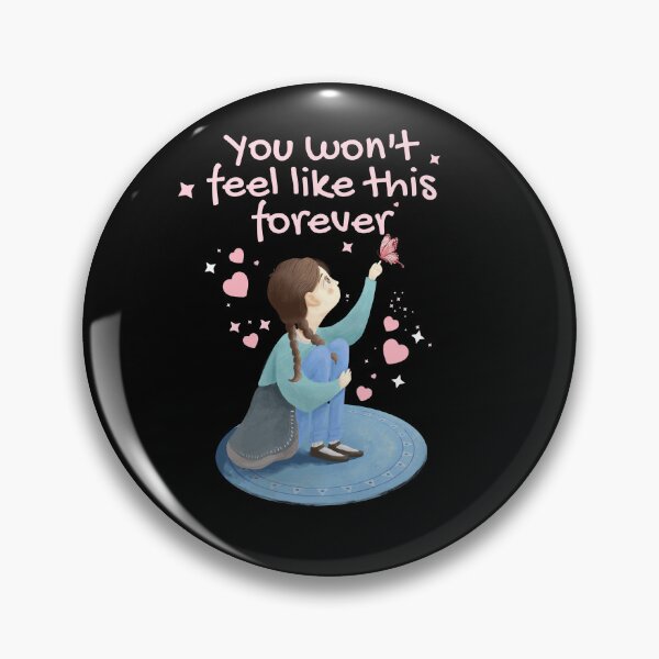 Item preview, You Won't Feel Like This Forever" - Hopeful Girl & Butterfly Illustration designed and sold by PromptCoreNexus.