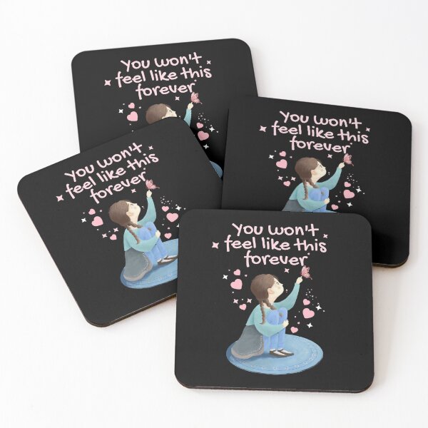 Item preview, You Won't Feel Like This Forever" - Hopeful Girl & Butterfly Illustration designed and sold by PromptCoreNexus.