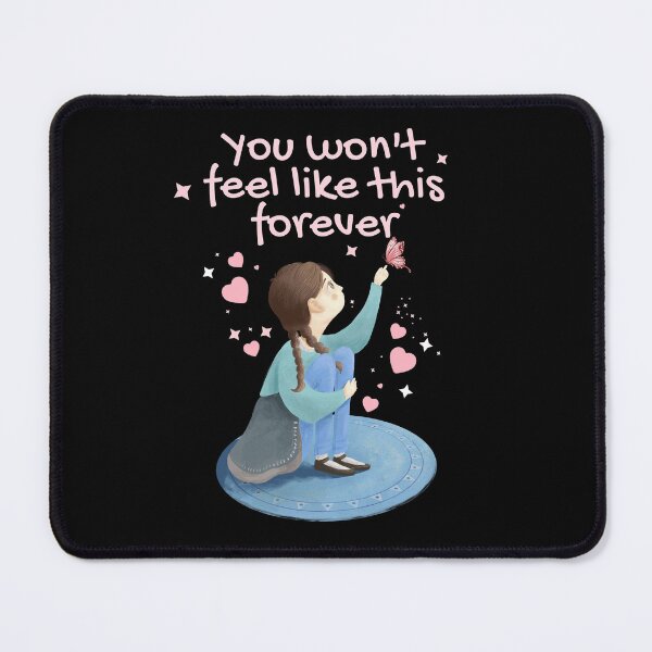 Item preview, You Won't Feel Like This Forever" - Hopeful Girl & Butterfly Illustration designed and sold by PromptCoreNexus.