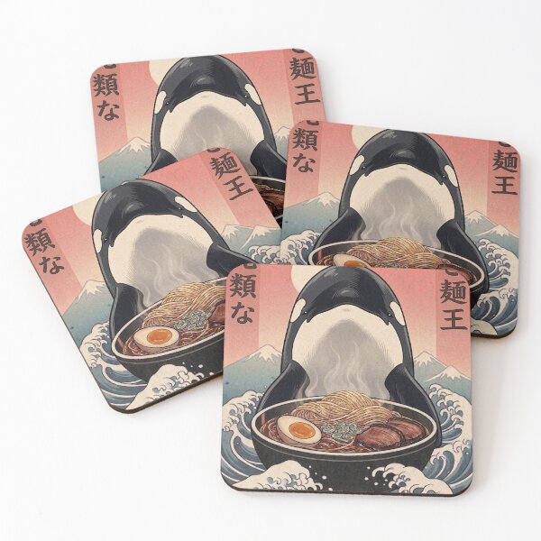Item preview, Funny Orca Japanese Ramen Noodles Vintage Kanagawa Wave designed and sold by FurryHavenPH.