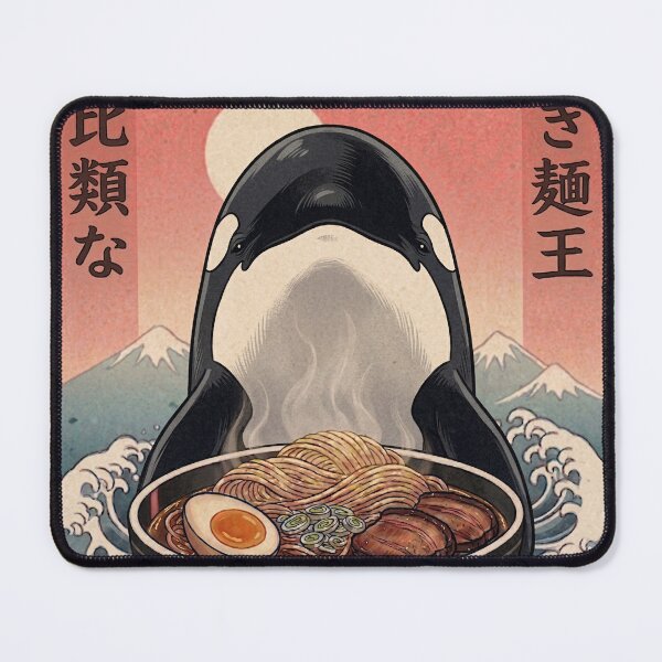 Item preview, Funny Orca Japanese Ramen Noodles Vintage Kanagawa Wave designed and sold by FurryHavenPH.