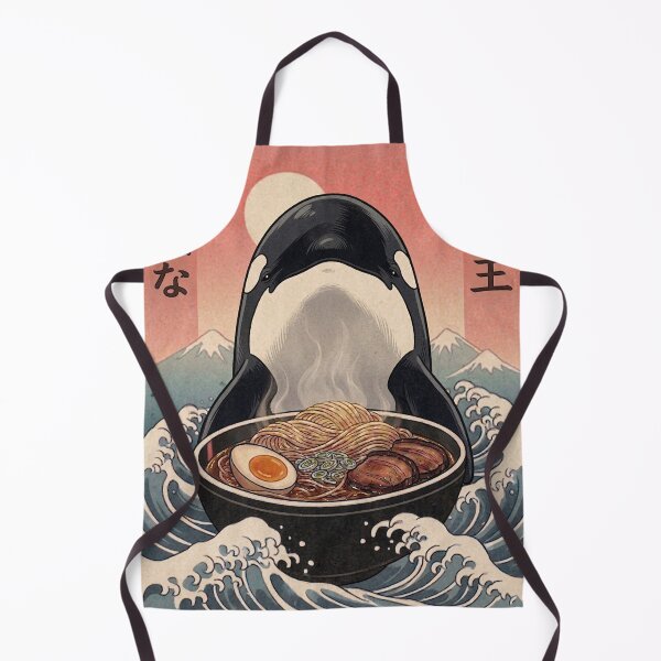 Item preview, Funny Orca Japanese Ramen Noodles Vintage Kanagawa Wave designed and sold by FurryHavenPH.