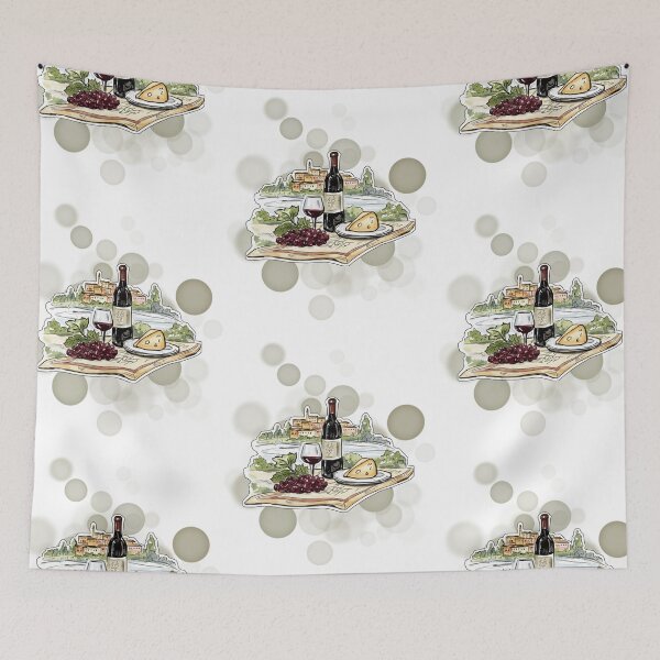 Item preview, Italian Wine Cheese and Tuscany Landscape Design designed and sold by iamKRUK.