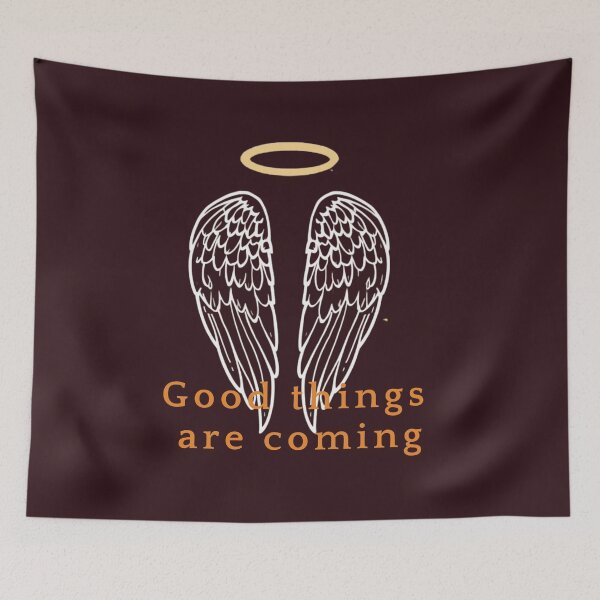 Item preview, Good things  are coming – Spiritual Manifestation Typography Design designed and sold by CosmicQuietLab.