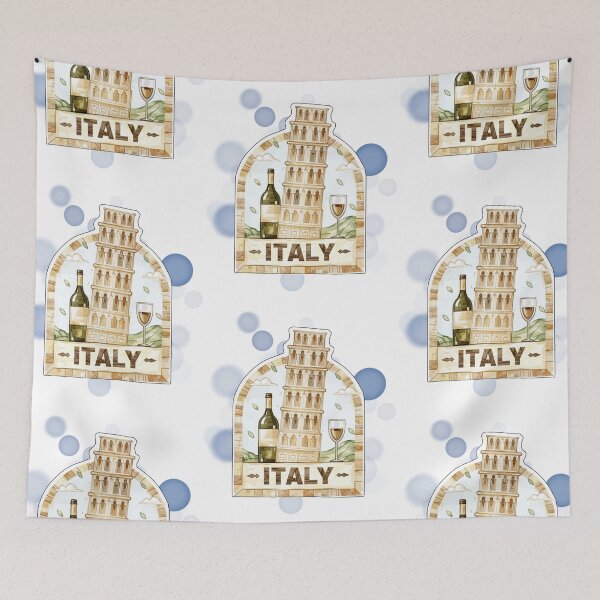Item preview, Italy Postage Stamp Travel Design with Italian Landmarks designed and sold by iamKRUK.